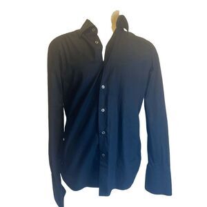 Valentino Shirt For Men Button Down Sz 40 - 15 3/4 W/Cufflinks Black